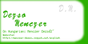 dezso menczer business card